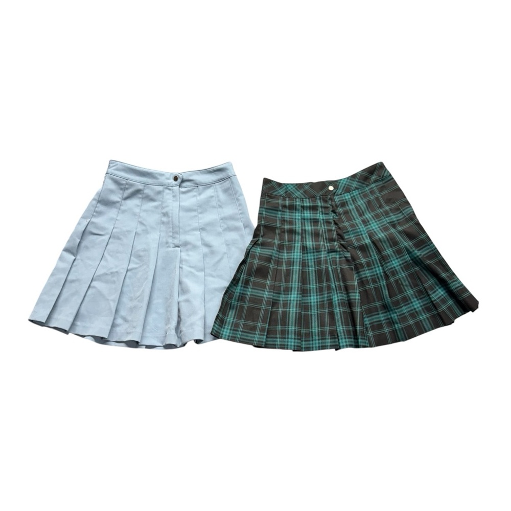 H&M Divided Pleated and Plaid Mini Skirt High Waist Lot of 2 Women’s Size 2 EUC